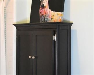 over-toilet cabinet and shelf, deer painting