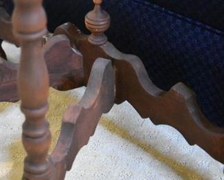 ornate wooden table (detail, stretcher)
