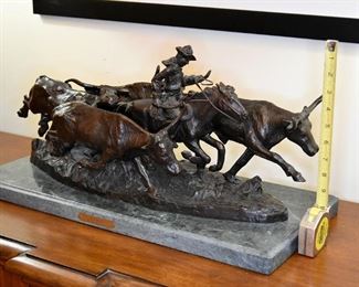 "Stampede" by Frederic Remington, renowned Western artist and sculptor. "Stampede" was one of the last sculptures created by Remington.