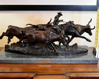 "Stampede" by Frederic Remington, renowned Western artist and sculptor. "Stampede" was one of the last sculptures created by Remington.
