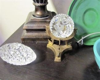 WATERFORD crystal football & TX Rangers baseball. Great Christmas gift?