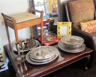 Thomasville Chippendale coffee table with a protective glass top