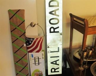 Retired railroad crossing sign