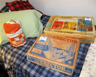 1970 Erector set & 1966 Fisher-Price Educational Blocks, Vintage ABC blocks