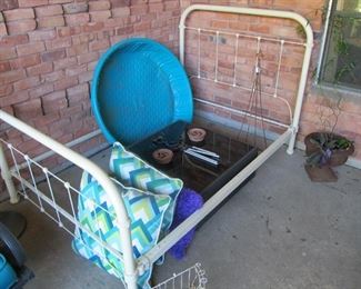 Antique full-size cast-iron bed