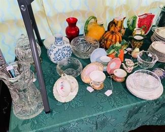 A beautiful collection of fine porcelain, crystal & china collectibles. Some Waterford crystal