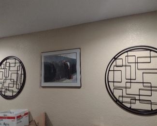 Lots of artwork and decor