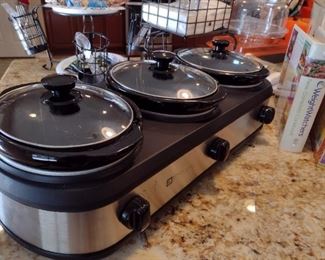 Three spot Crock-Pot or food warmer