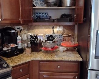 Lots of kitchen items and new appliances