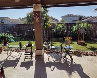 Nice fold up chairs with side tables