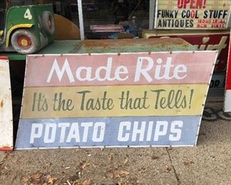 Rare 70”x36” Made Rite Chips Sign
