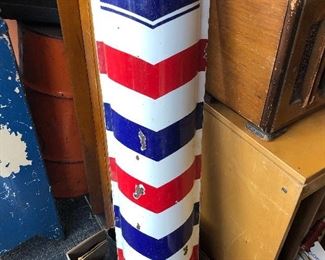 Vintage 36” Porcelain Barber Pole