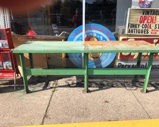 8ft Vintage Industrial Bench Table