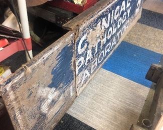 8ft Antique Clinical Labratory Sign