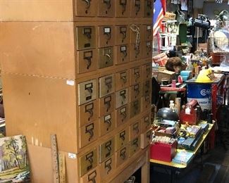 Vintage 45 Drawer Library Card Catalog