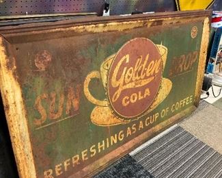 Rare 6x3ft Sun Drop Golden Cola Sign