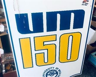 Rare 1967 University of Michigan Double sided sign with Ann Arbor sign on other side.