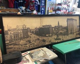 Rare 7ft Detroit on canvas antique 