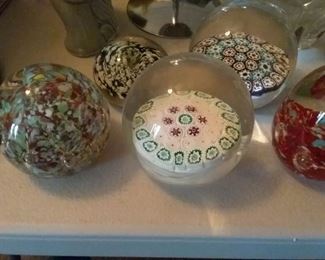Hand-bliwn glass paperweights