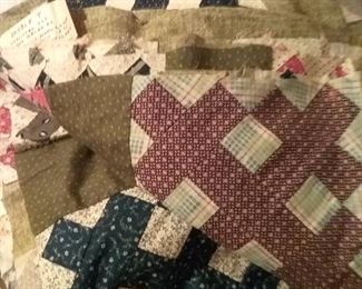 Unfinished quilt tops
