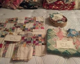 Antique unfinished qyilts / vtg hankies