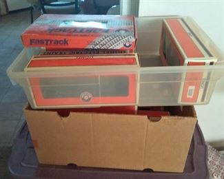 Toy train cars w/boxes