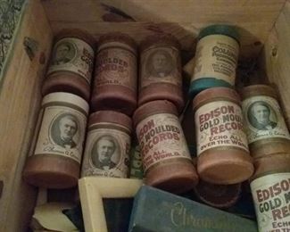 Antique Ediso Gold Mould Records (some empty)