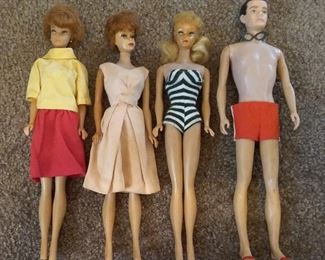 Ken MCMLX Barbie Blonde MCMLVII Barbie Red head MCMLVIII Barbie red head MCMLVIII