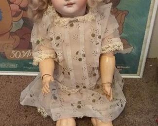 Simon & Halbig bisque‐head doll 24" VGC