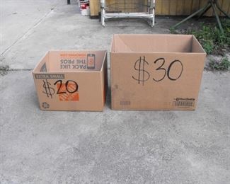 THIS IS THE TWO BOX SIZES AND PRICE YOU WILL PAY TO FILL IT UP - ANY OVERFLOW OVER THE TOP OF EITHER  BOX WILL BE CHARGED A HIGHER AMOUT  