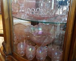 Beautiful iridescent punch bowl and 12 cups (owner says it was never used)