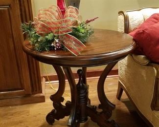 The second of the two round accent/end tables