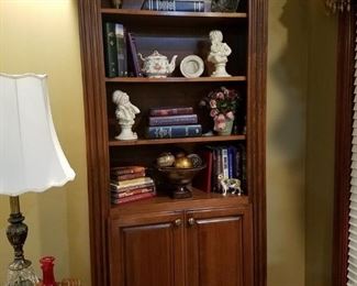 One of two solid cherry bookcases.