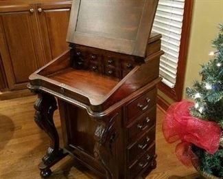 The Davenport desk opened