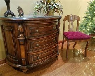 Cherry three-drawer commode
