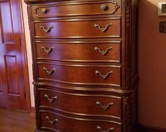 Cherry six-drawer chest by American Drew