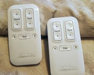 The remote controls for the Tempur-Pedic bed