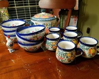 Hand painted Polish pottery