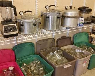Canning jars and canning pressure cookers