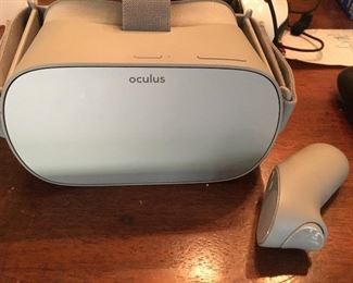 Oculus headset and controller. 