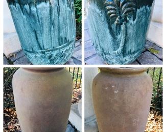 Beautiful large glazed and unglazed outdoor pots