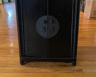 Antique Asian Cabinet 
18" long x 14" deep x 24" height
solid wood with brass hardware