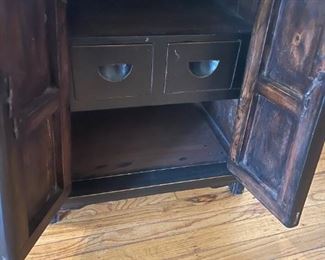 Antique Asian Cabinet 
18" long x 14" deep x 24" height
solid wood with brass hardware