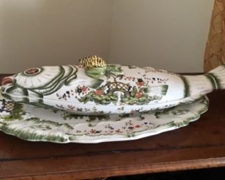 Italian fish tureen and serving platter