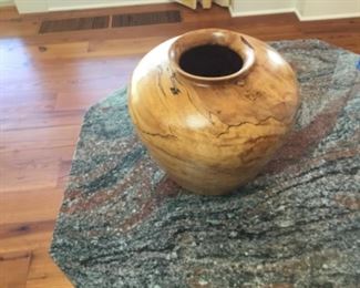 Carved and signed vase