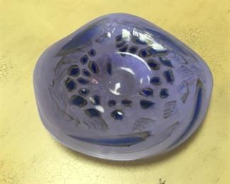 Large art glass platter