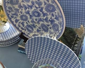 Blue and white plates
