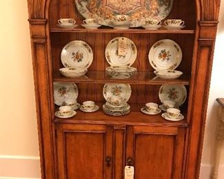 One of a pair of arched display/china/book cabinets