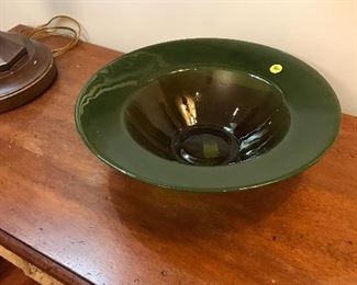 Green blown glass center bowl