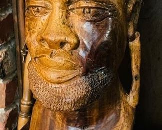 #44___$95
Wood carved African man face • 17high